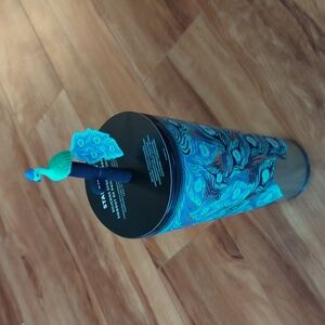 Starbucks Collectibles Tumbler with Peacock and Blue-Silver Design